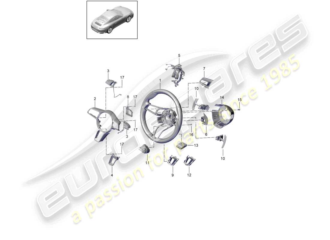 porsche 2017 (991-2) volante parti singole diagramma delle parti