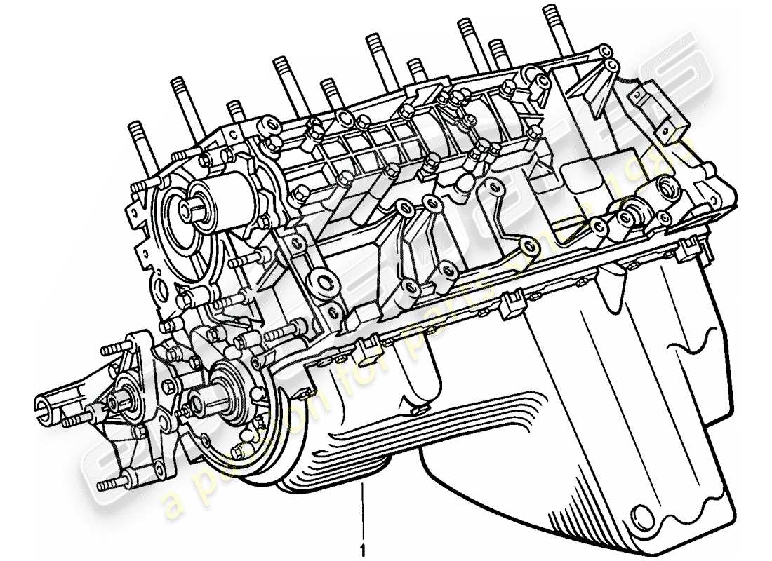 porsche 1986 (944) motore di ricambio - motore corto - basamento schema delle parti