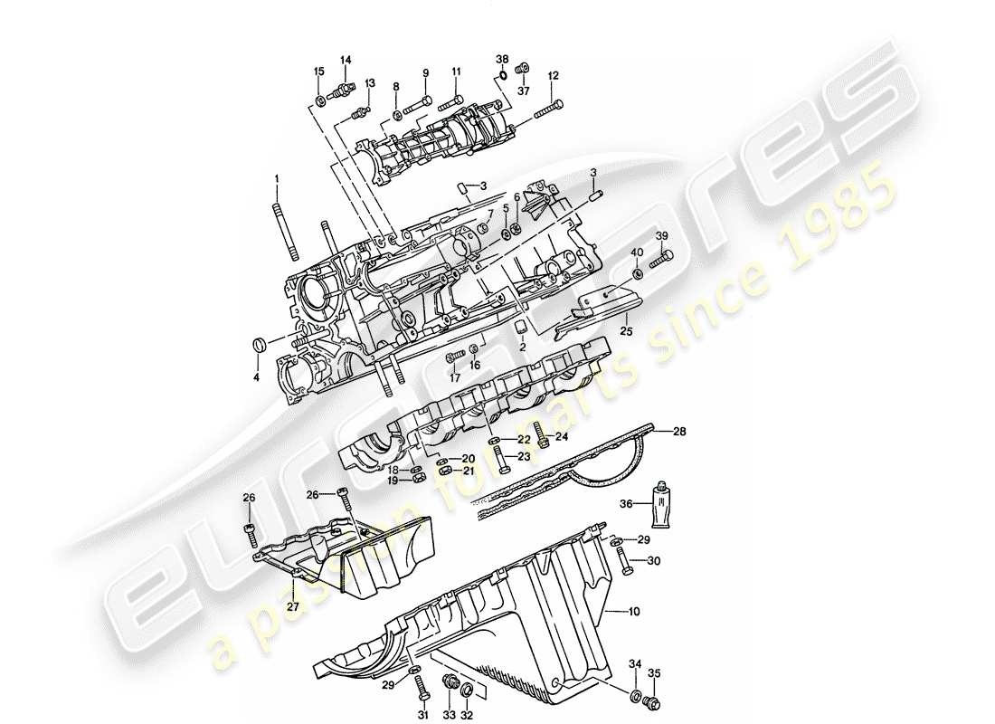 porsche 1986 (944) basamento - fissaggi - d >> - mj 1986 schema delle parti
