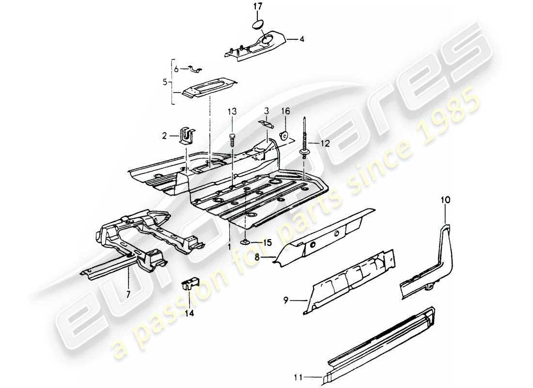 porsche 1990 (964) diagramma delle parti del telaio
