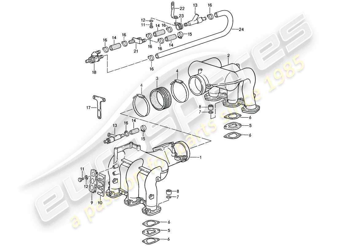 porsche 1986 (911) per - l-jetronic iii diagramma delle parti