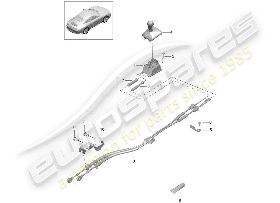 porsche 2020 (991-2) schema delle parti del meccanismo di cambio