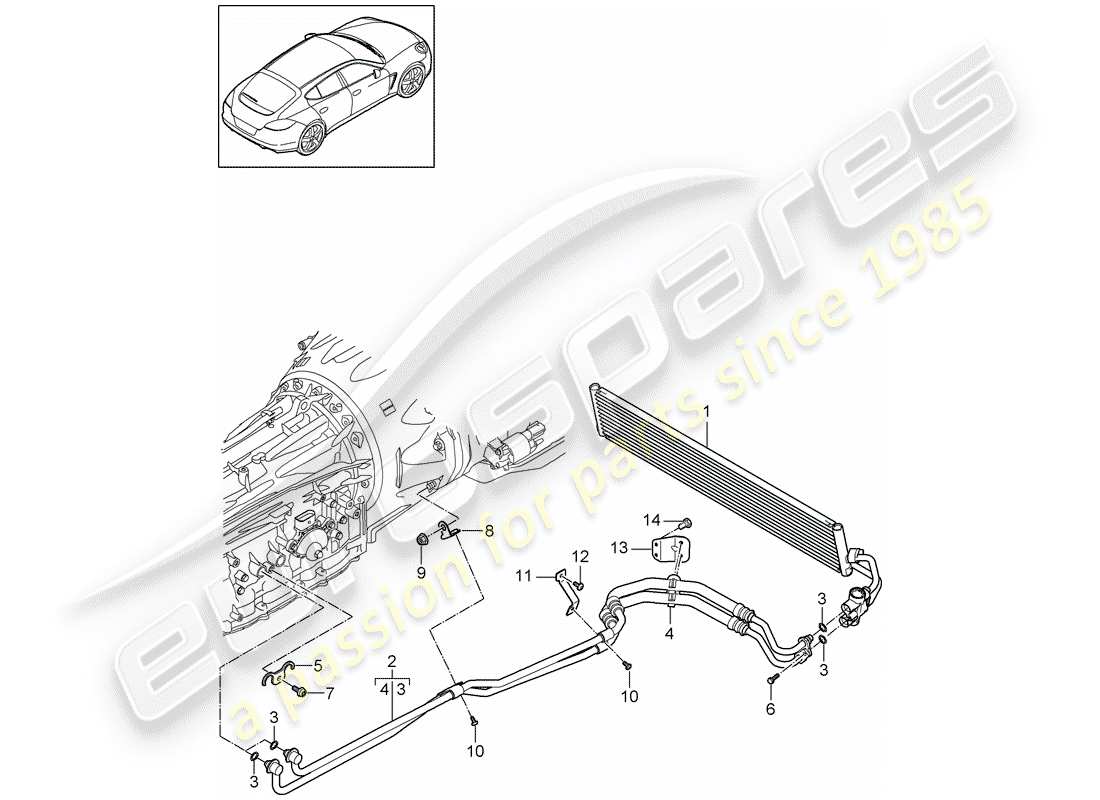 porsche 2012 (panamera 970) tiptronic diagramma delle parti
