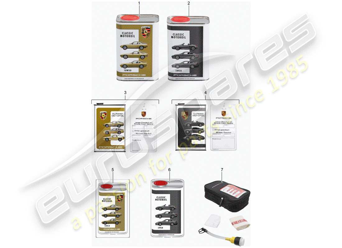 porsche 2012 (accessories) olio motore - porsche classico - 1976-2005 diagramma delle parti