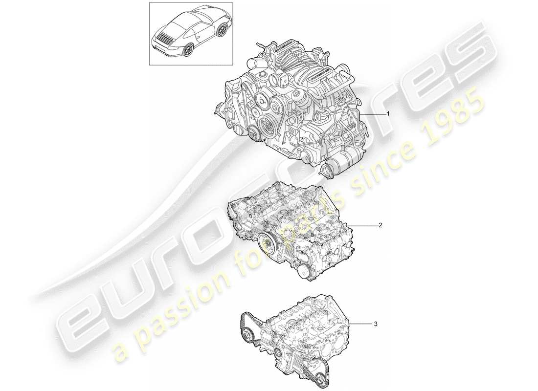 porsche 2012 (997-2) motore sostitutivo diagramma delle parti