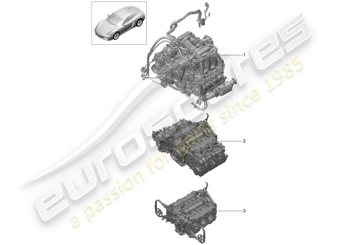 porsche 2016 (981 cayman) motore sostitutivo diagramma delle parti