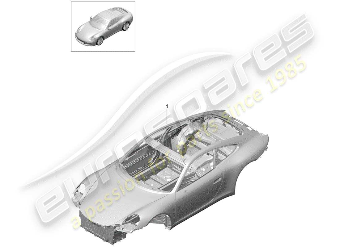 porsche 2020 (991-2) schema delle parti della carrozzeria