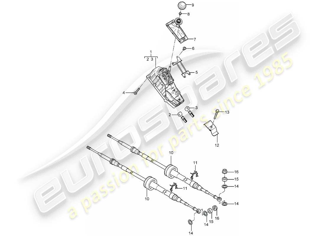 porsche 2005 (carrera gt) controllo della trasmissione - cambio manuale diagramma delle parti