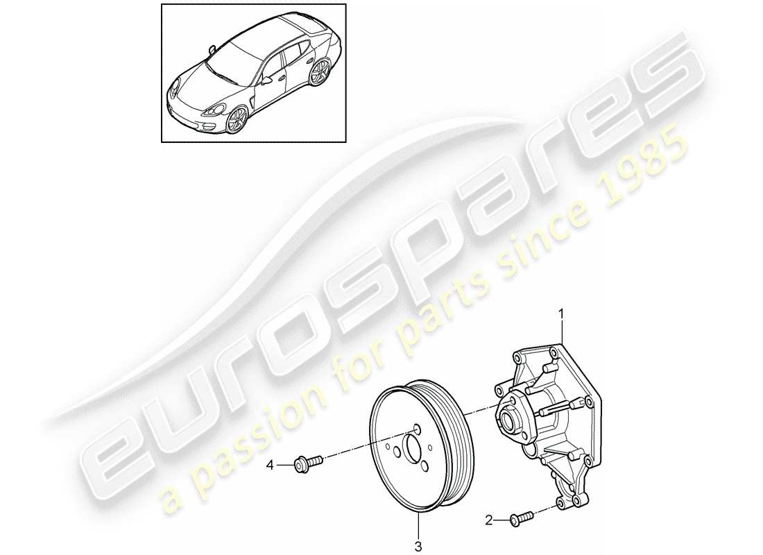 porsche 2015 (panamera 970) schema delle parti della pompa dell'acqua