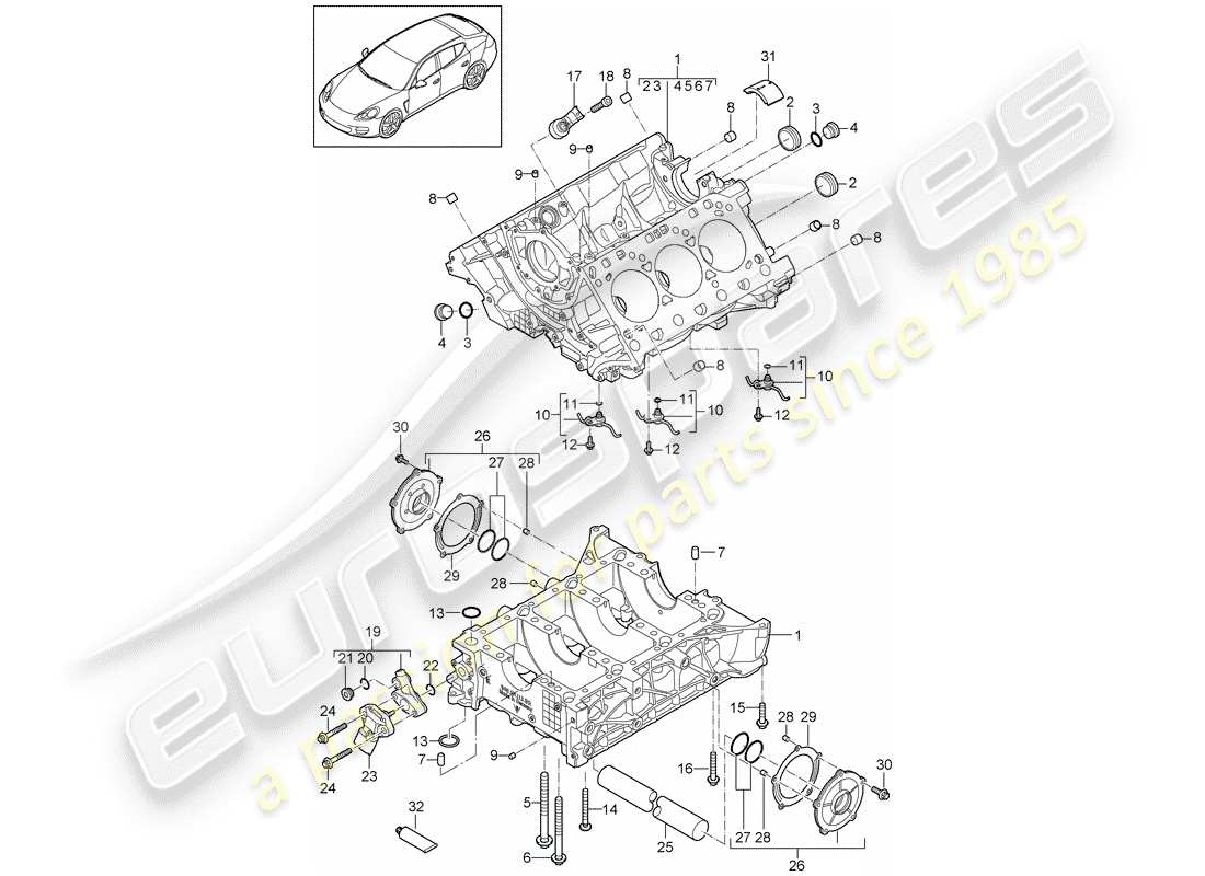 porsche 2012 (panamera 970) basamento diagramma delle parti