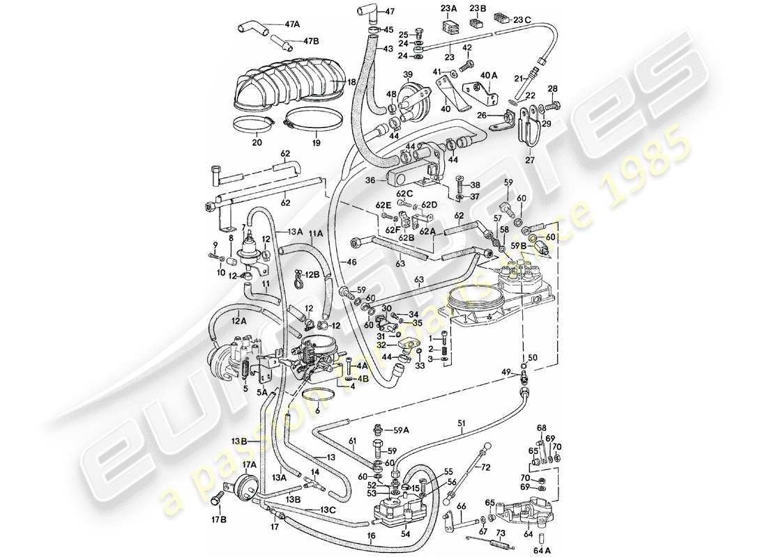 porsche 1983 (911) schema delle parti k-jetronic
