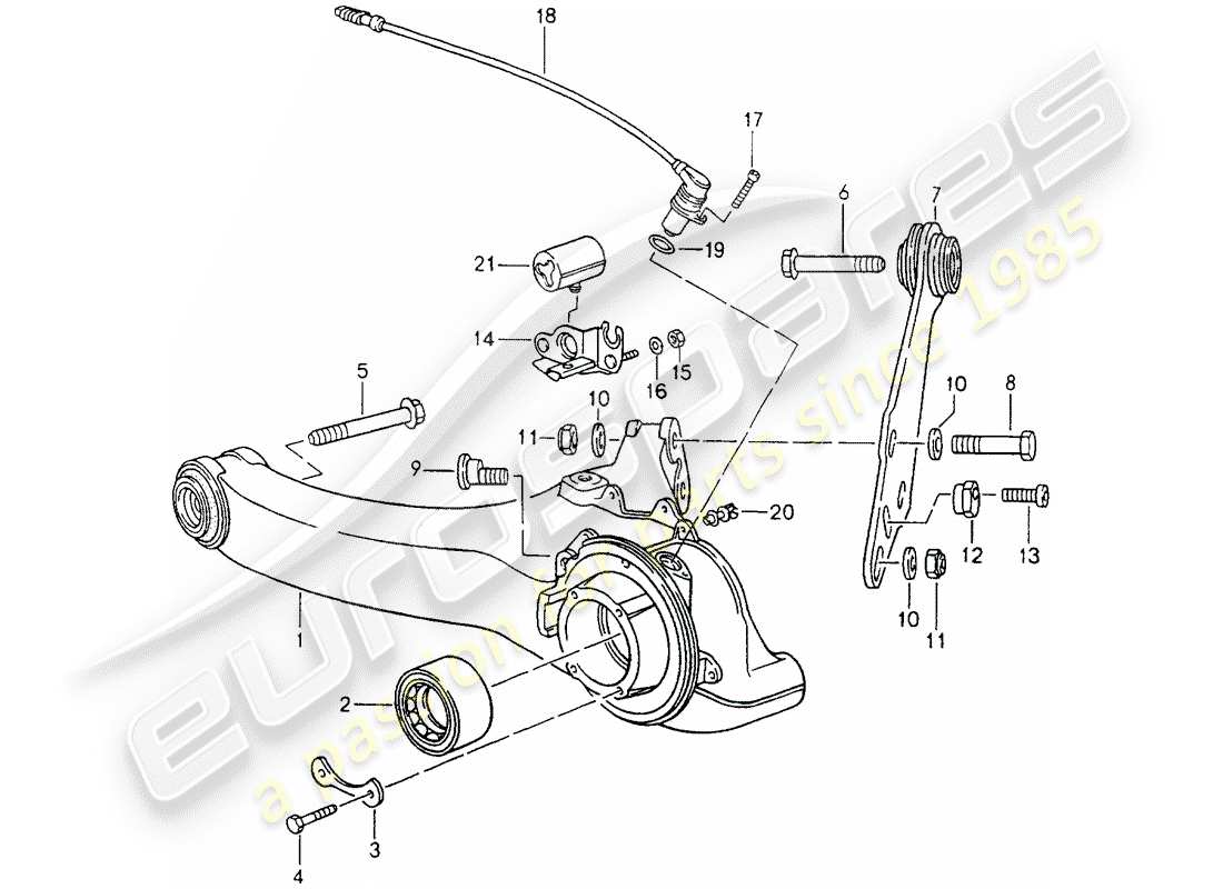 porsche 1990 (964) asse posteriore diagramma delle parti