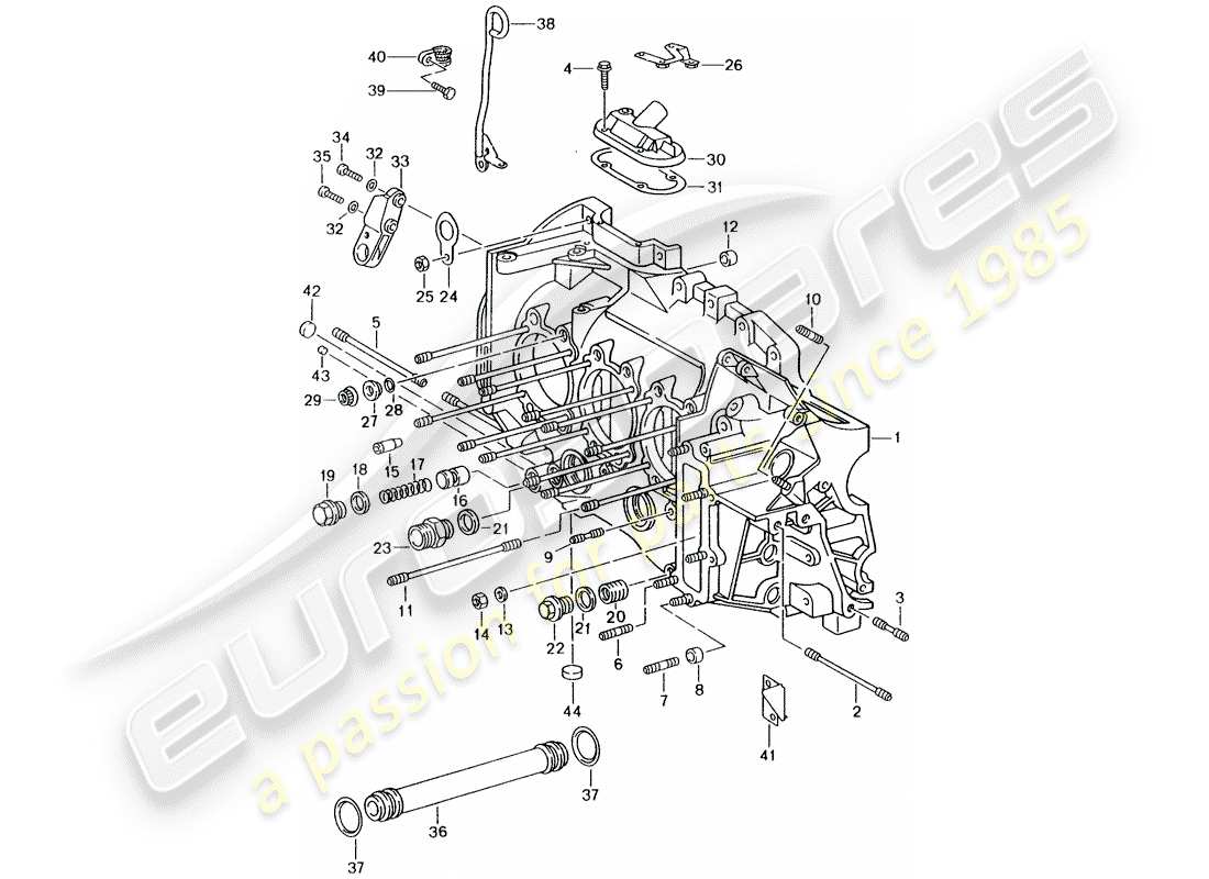 porsche 1995 (993) basamento - set di riparazione per manutenzione - vedi illustrazione: esploso delle parti