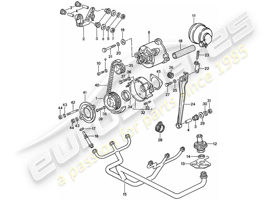 porsche 1989 (911) iniezione aria diagramma delle parti