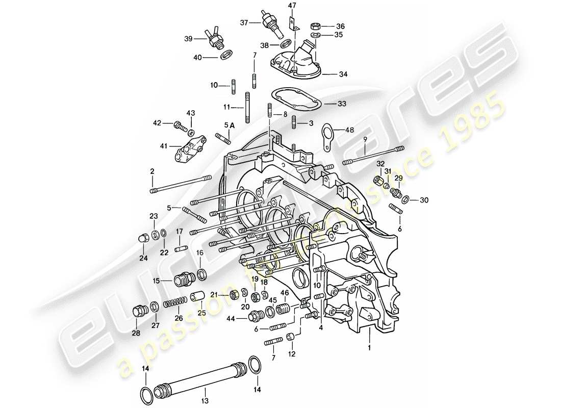 porsche 1986 (911) basamento diagramma delle parti