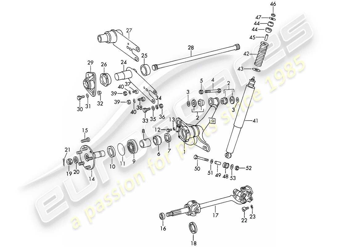 porsche 1968 (911/912) assale posteriore - d >> - mj 1968 schema delle parti