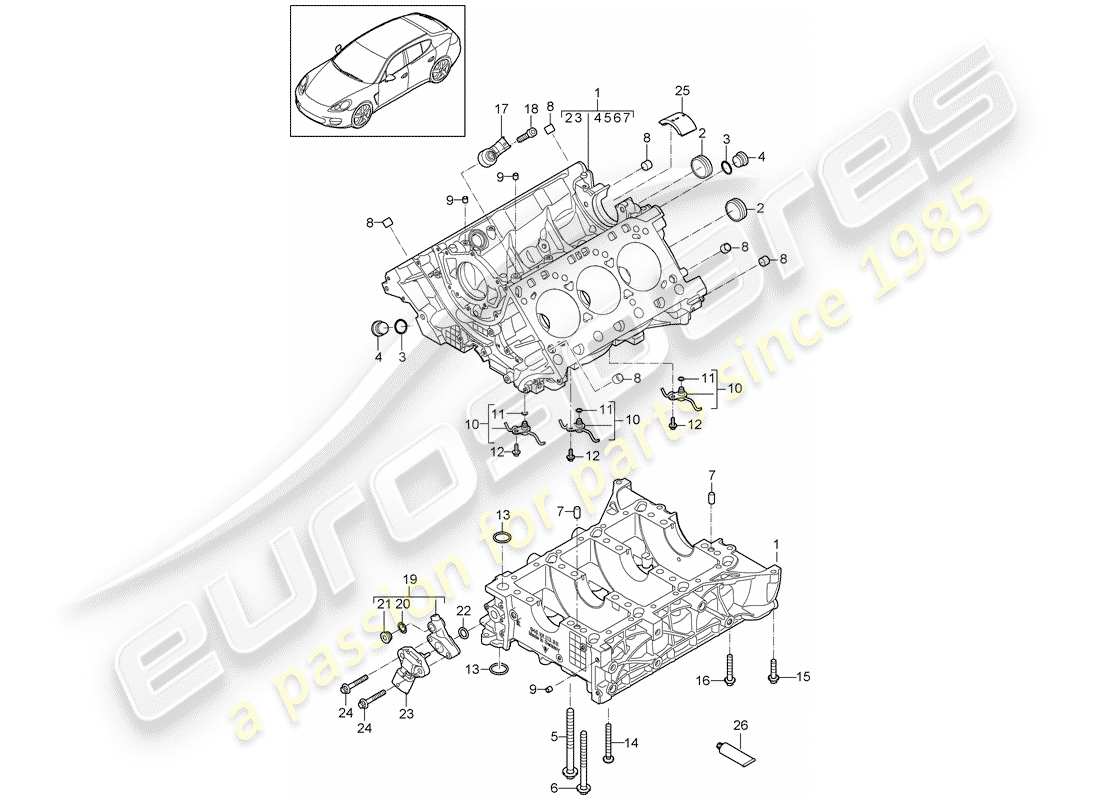 porsche 2014 (panamera 970) basamento diagramma delle parti