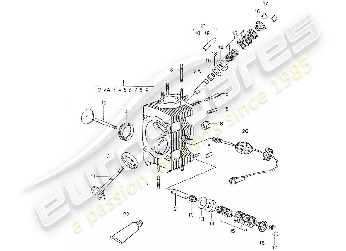 porsche 1990 (964) testata diagramma delle parti