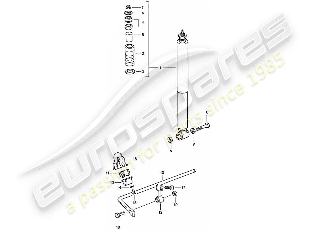 porsche 1989 (911) antivibrante - stabilizzatore diagramma delle parti