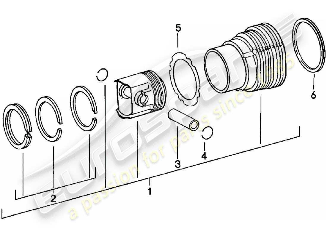 porsche 911 (1979) cilindro con pistoni - vedi informazioni tecniche - gr.1 nr. 30 diagramma delle parti