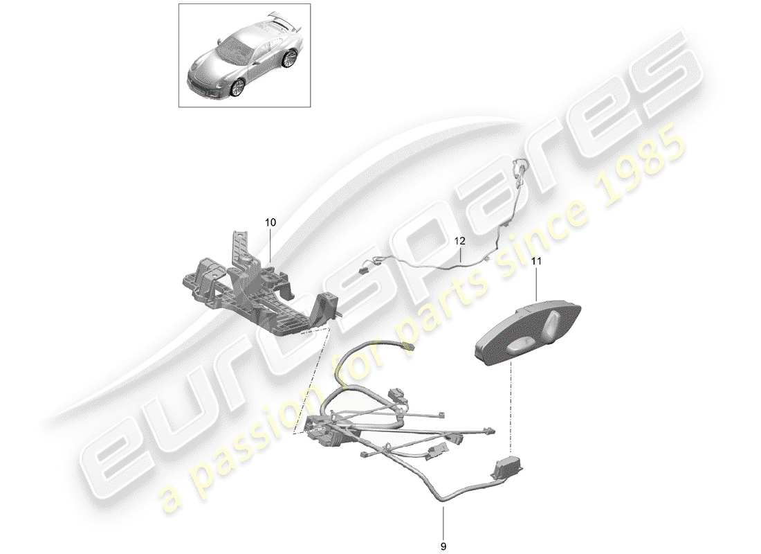 porsche 2016 (991-1 r/gt3/rs) cablaggi diagramma delle parti