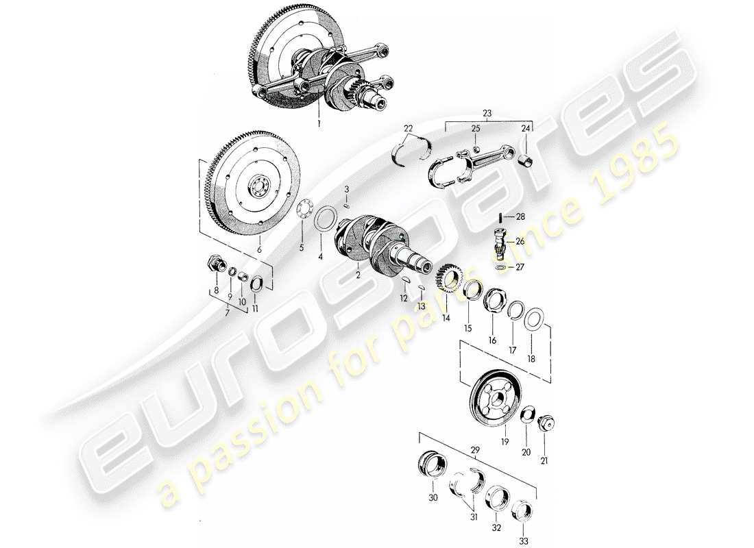 porsche 1954 (356/356a) albero motore - m 22 001 >> - m 50 101 >> - m 33 901 >> - m 41 001 >> - m 60 001 > > - m 80 001 >> diagramma delle parti