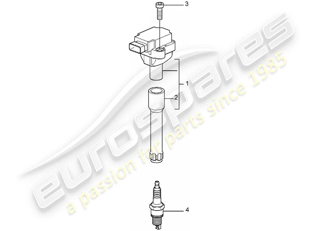 porsche 2007 (997-1) sistema di accensione diagramma delle parti