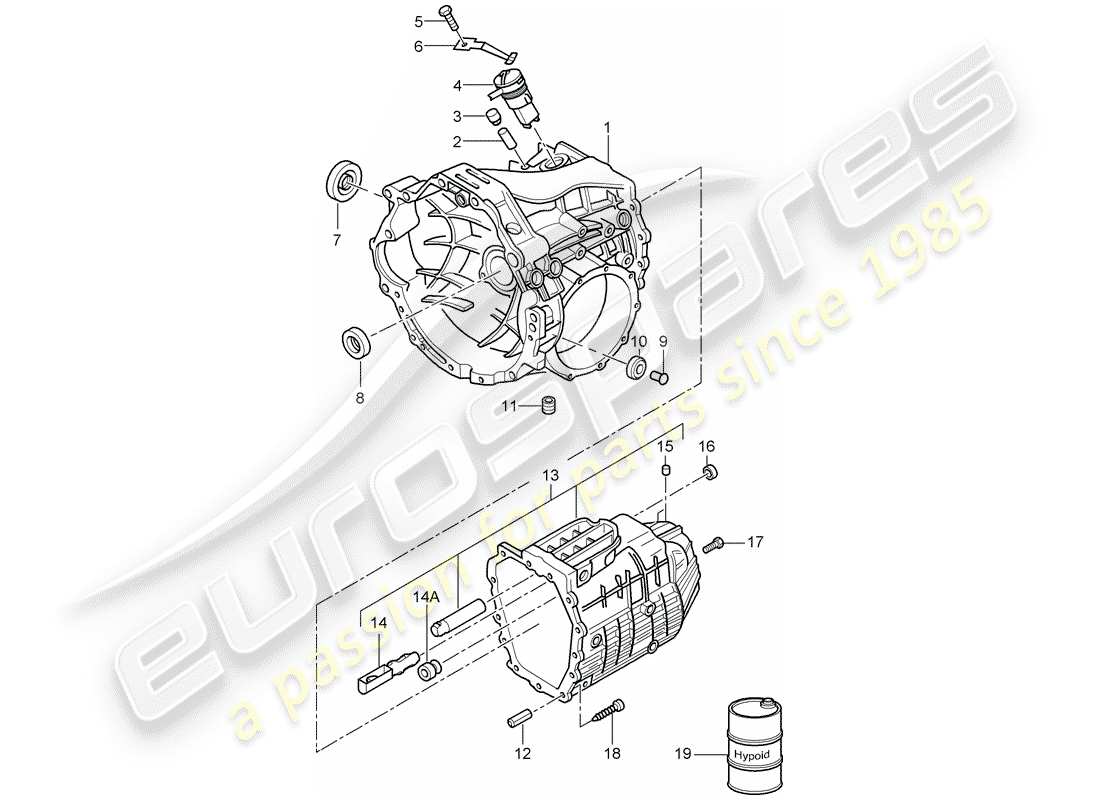 porsche 2005 (987 boxster) trasmissione sostitutiva diagramma delle parti