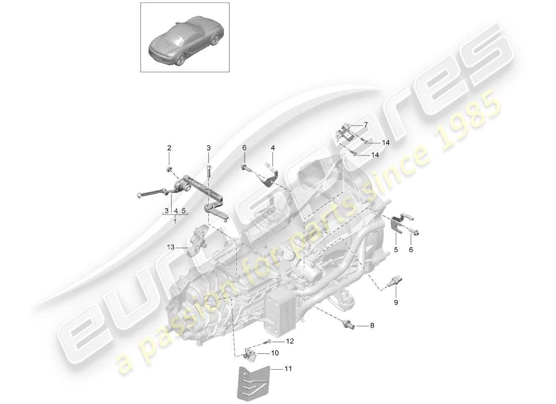 porsche 2016 (981 boxster) cambio manuale diagramma delle parti