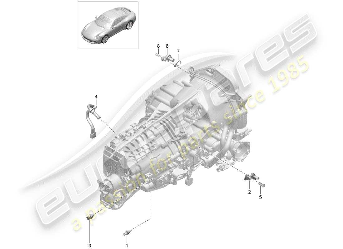 porsche 2017 (991-2) schema delle parti del cambio manuale