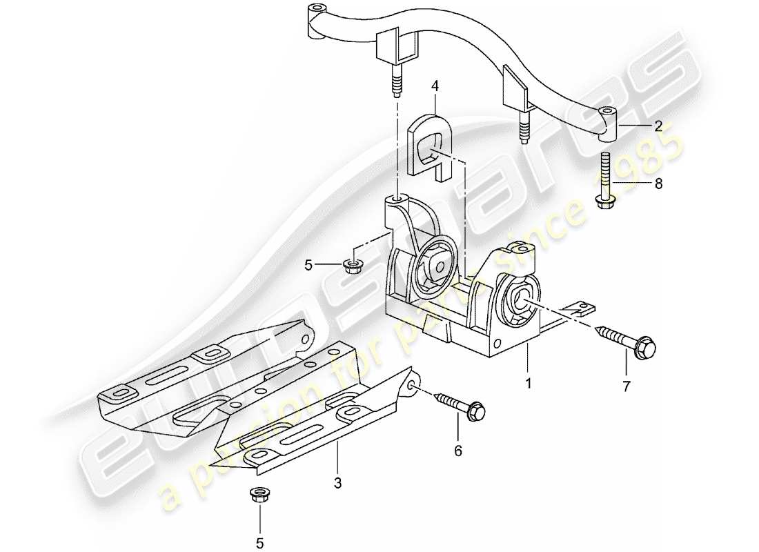 porsche 2003 (996 turbo / gt2) schema delle parti sospensioni trasmissione