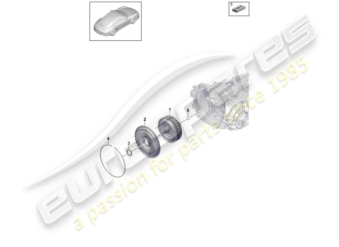 porsche 2012 (991-1) - pdk - schema ricambi frizione cambio a doppia frizione