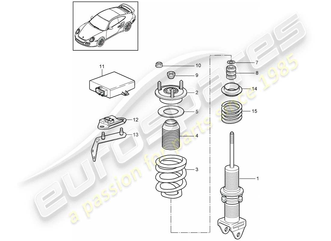 porsche 2013 (997-2 turbo / gt2 rs) schema delle parti ammortizzatore