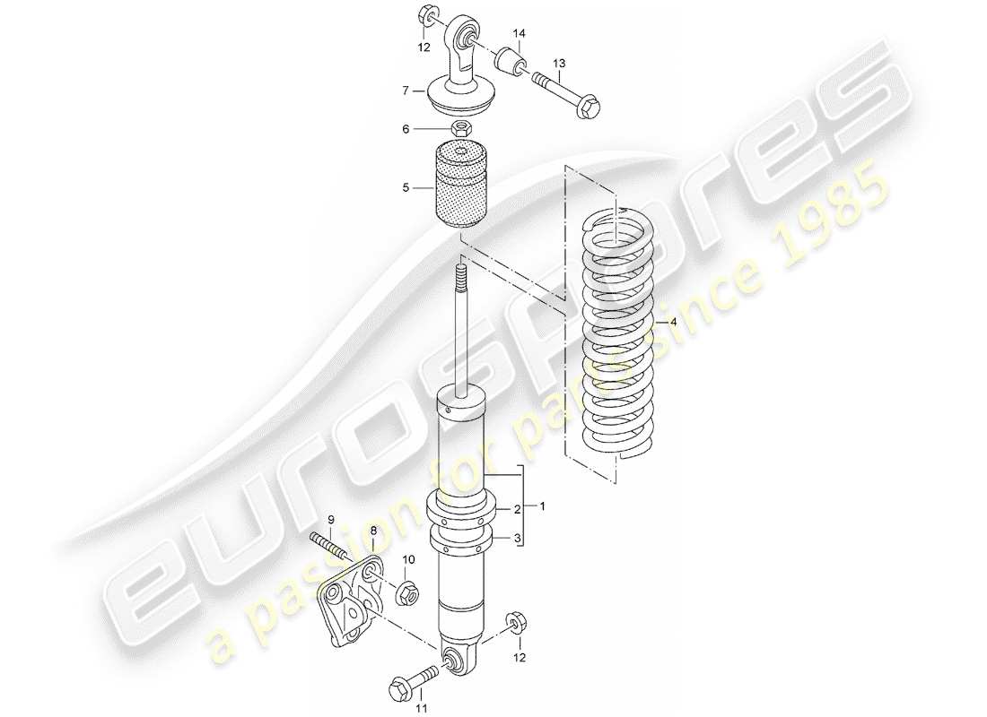porsche 2004 (carrera gt) sospensione - punte ammortizzatore - staffa schema delle parti