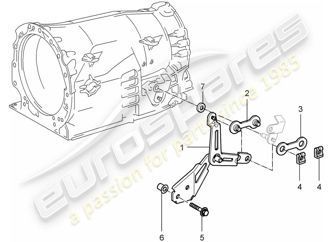 porsche 2002 (996 turbo / gt2) tiptronic - leva selettrice diagramma delle parti