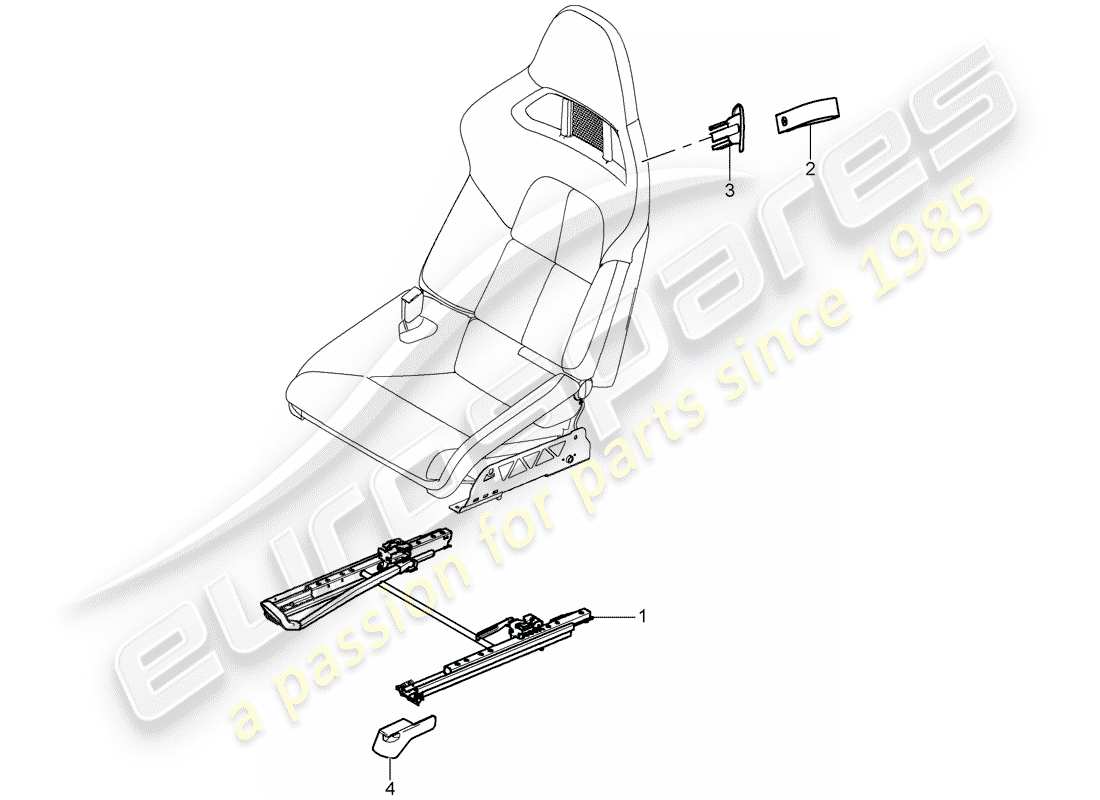 porsche 2009 997-2 turbo / gt2 posto a sedere diagramma delle parti