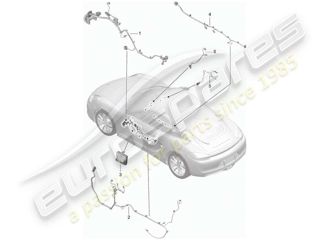 porsche 2016 (981 cayman) cablaggi diagramma delle parti