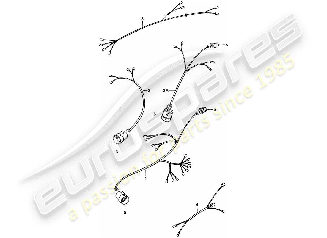 porsche 1981 (928) cablaggio - abitacolo passeggeri - porte diagramma delle parti
