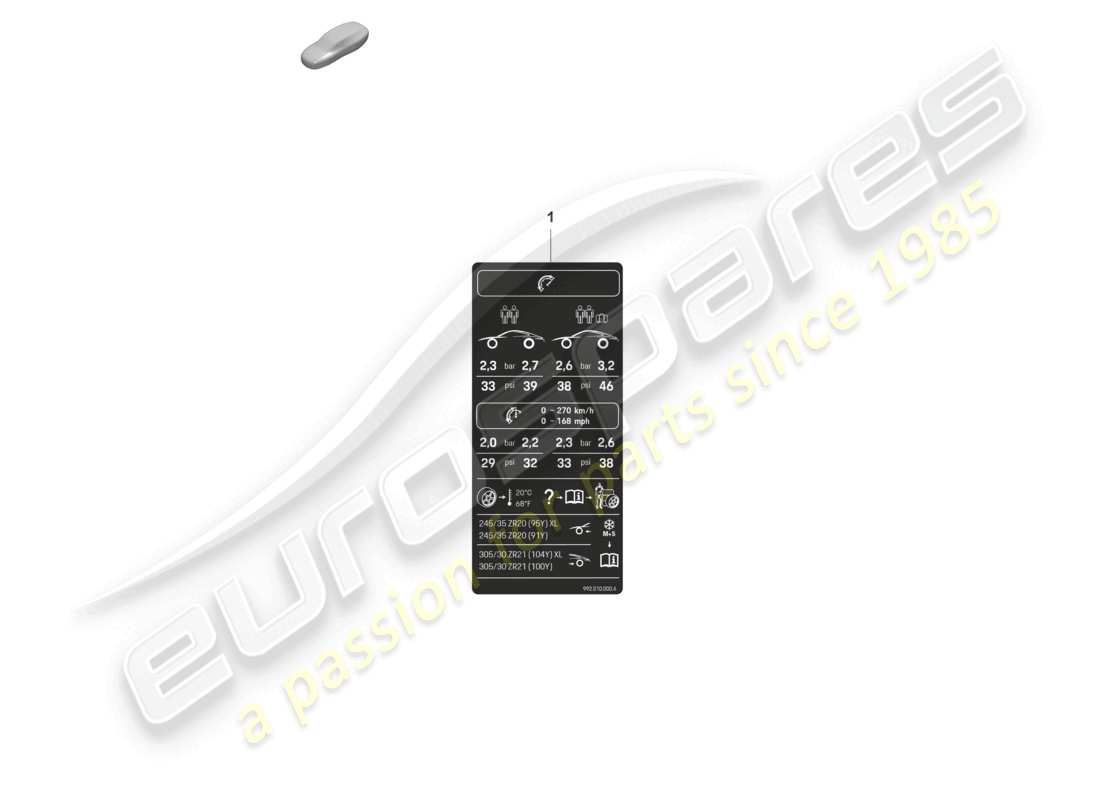 porsche 2019 (992-1) segnali/avvisi diagramma delle parti