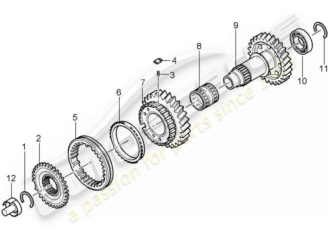 porsche 2007 (997-1) schema delle parti retromarcia