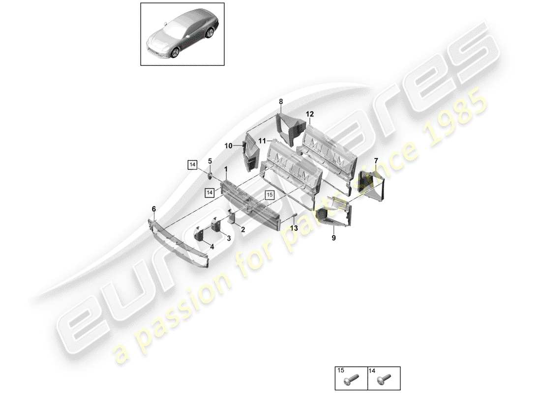 porsche 2019 (panamera 971-1) condotto dell'aria diagramma delle parti