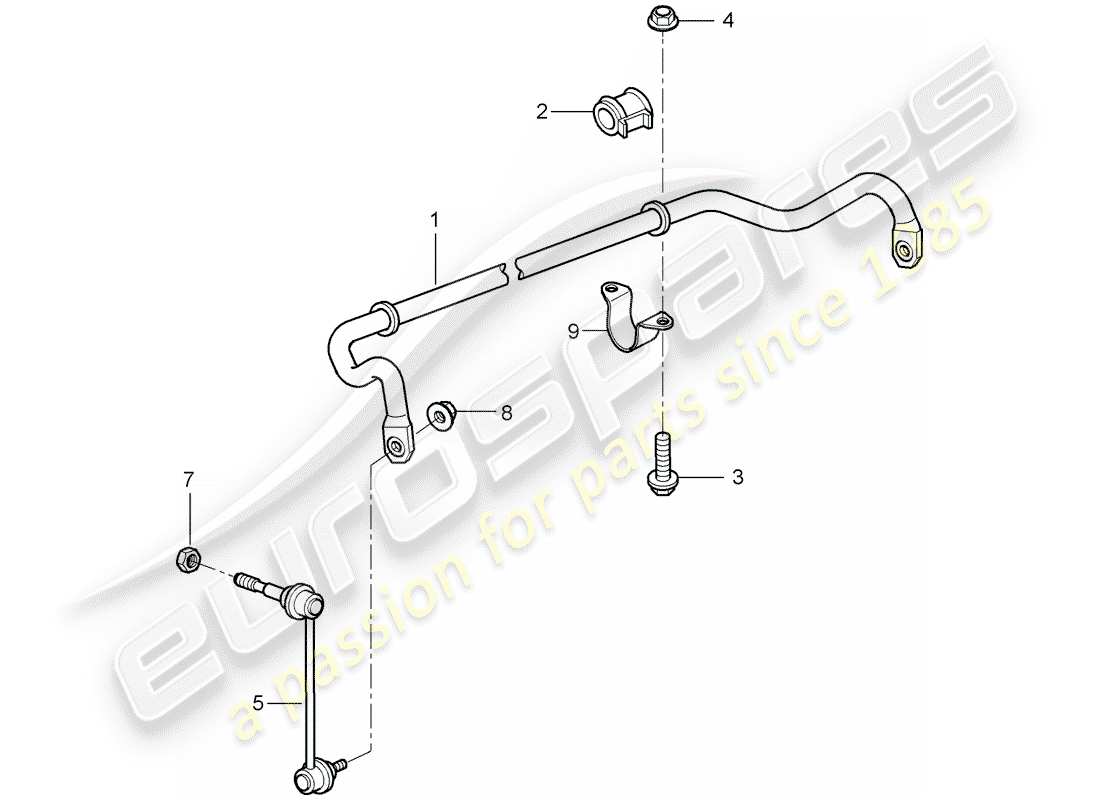 porsche 2008 (997-1 turbo / gt2) diagramma delle parti stabilizzatore