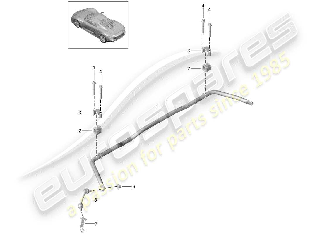 porsche 918 spyder (2015) diagramma delle parti stabilizzatore