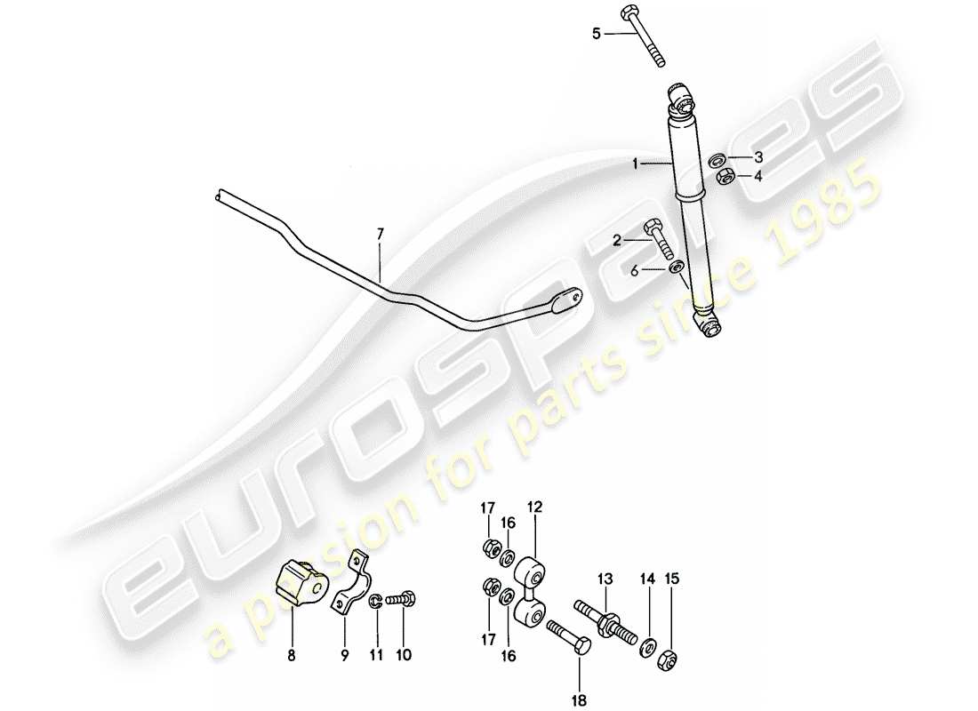 porsche 1988 (944) antivibrante - stabilizzatore diagramma delle parti