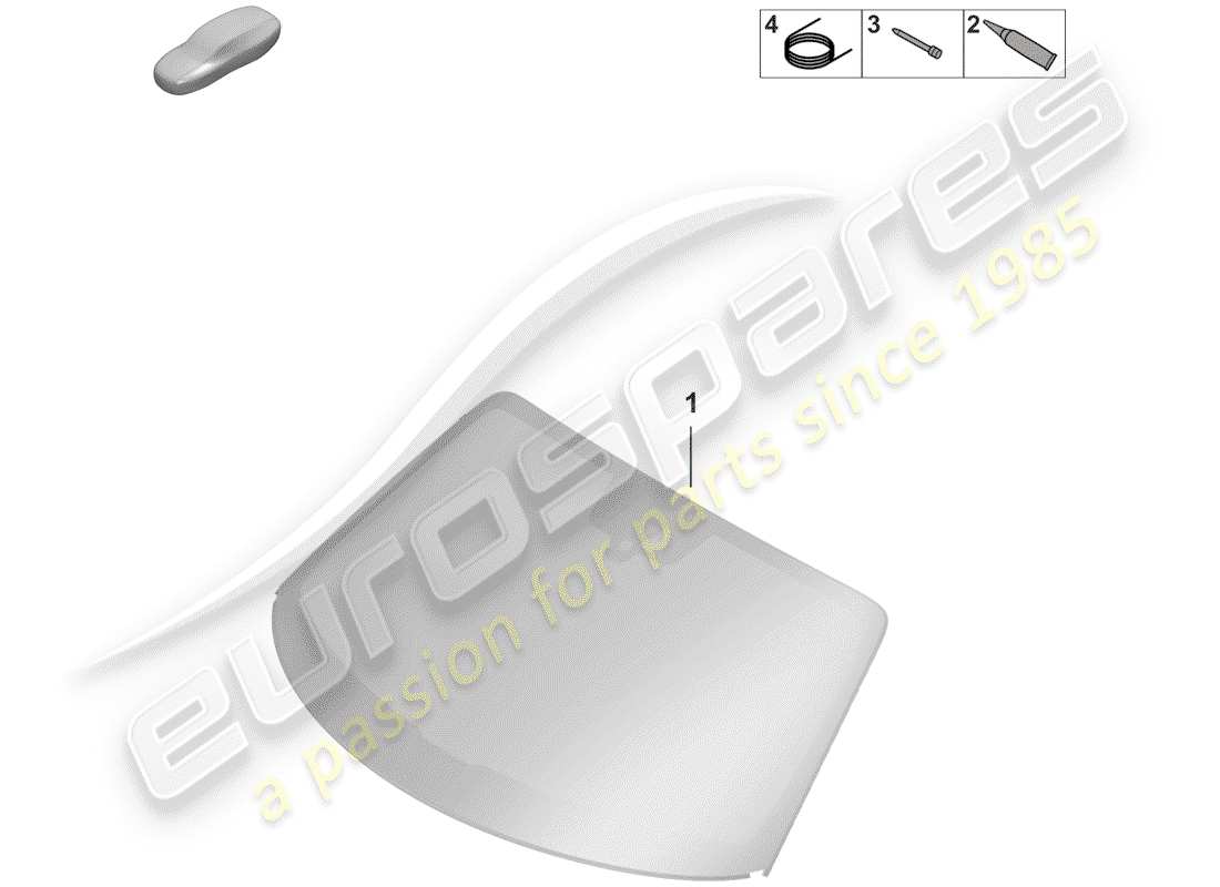 porsche 2019 (992-1) vetro del parabrezza diagramma delle parti