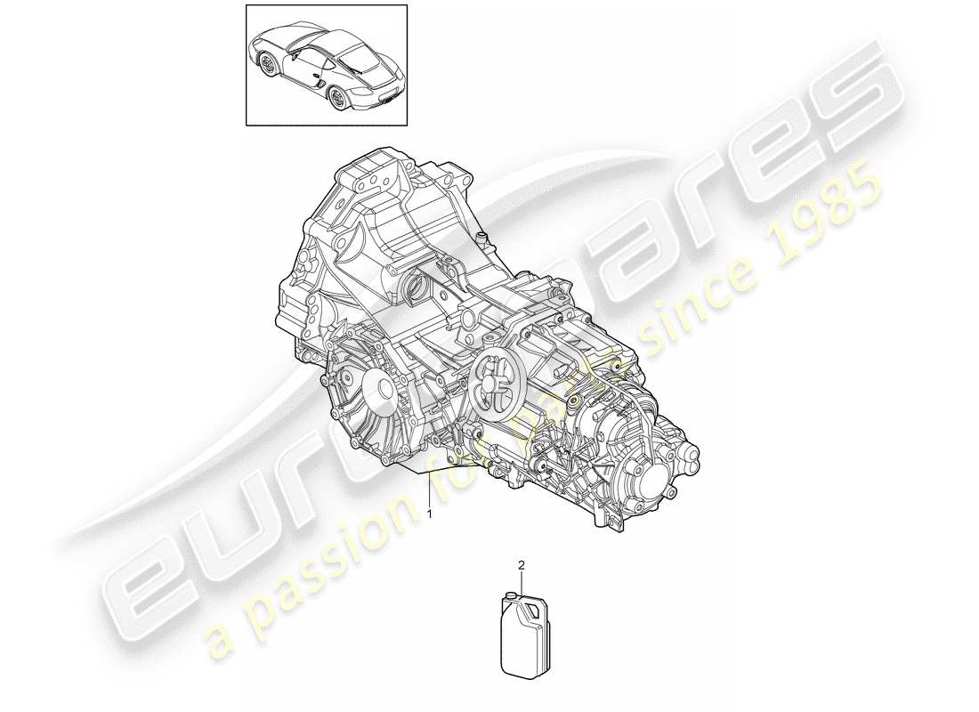 porsche 2011 (987 cayman) trasmissione sostitutiva diagramma delle parti
