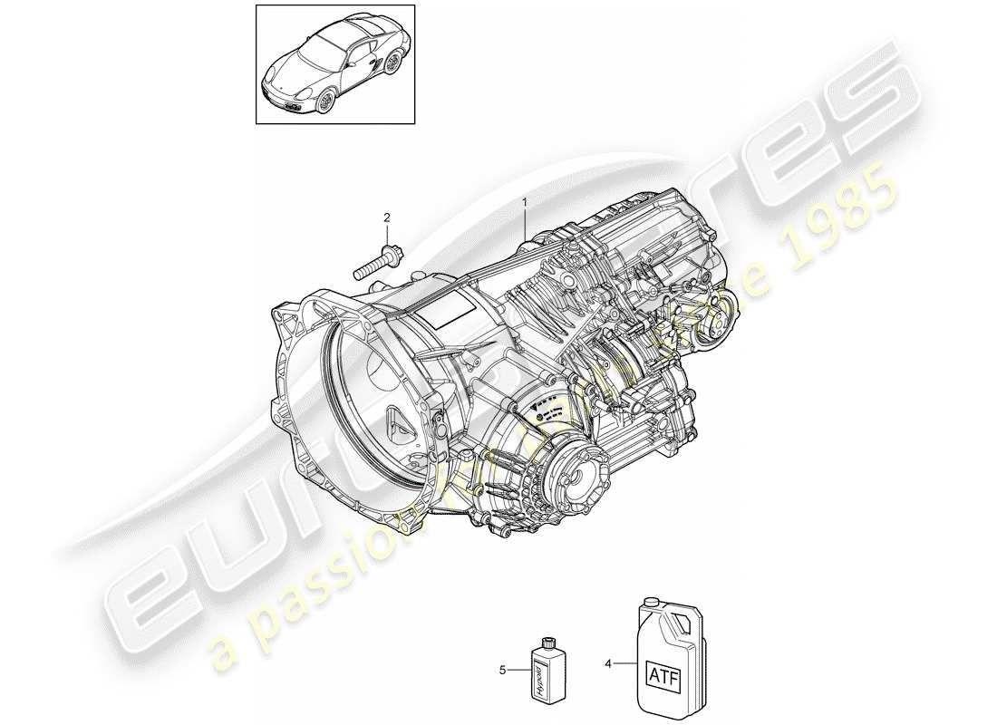 porsche 2011 (987 cayman) - pdk - diagramma delle parti