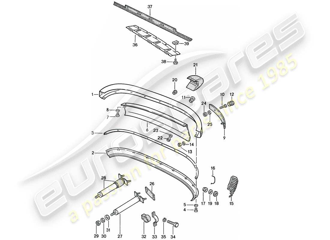 porsche 1987 (911) paraurti diagramma delle parti
