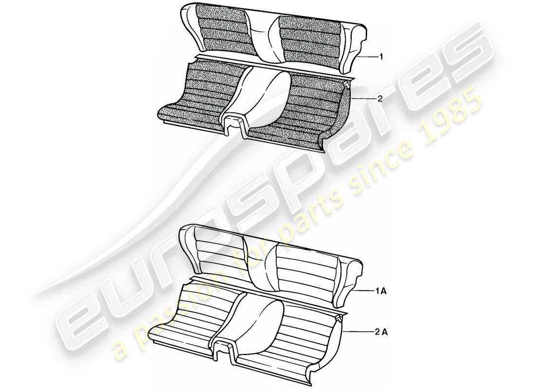 porsche 1977 (924) sedile di emergenza - completo diagramma delle parti