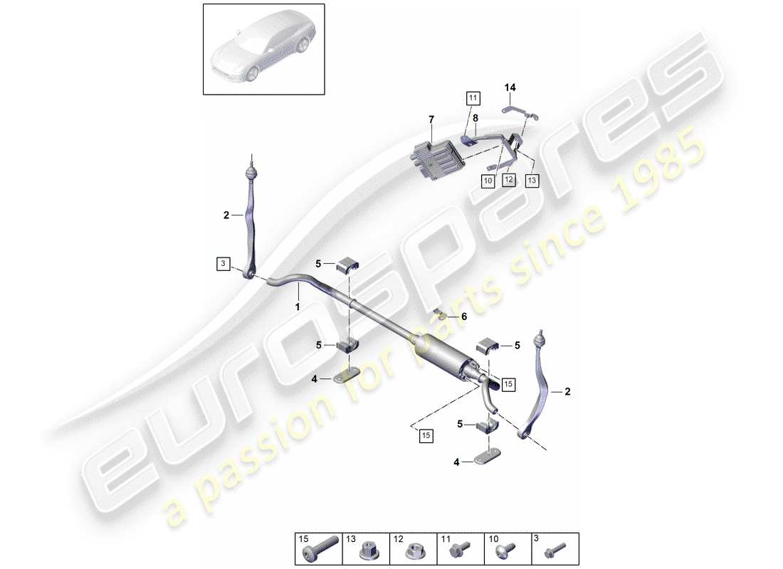porsche 2019 (panamera 971-1) stabilizzatore diagramma delle parti